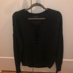 Lace up sweater